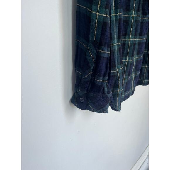 Rails Plaid Button Down Shirt Women M Navy Green Checkered Flannel - Picture 7 of 7
